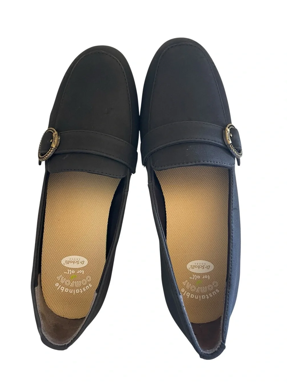 Dr. Scholl's Brooke Black Wedge Loafer with Decorative Ring Accent Size 7 NEW